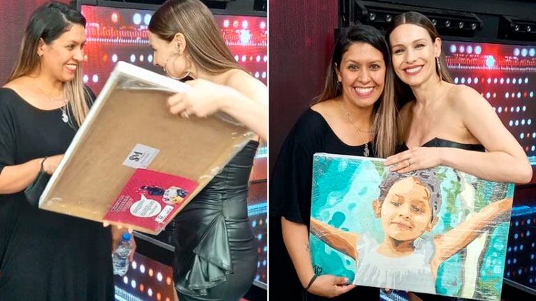 Pampita recibió un conmovedor regalo de una fan artista que le pintó un cuadro de Blanca