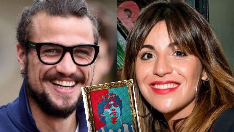 El emotivo y costoso regalo de Daniel Osvaldo sorprendió a Gianinna Maradona: "El cuadro de Diego vale 1800 dólares"