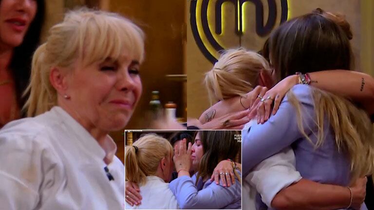 El emotivo abrazo de Claudia Villafañe con Dalma y Gianinna Maradona en MasterChef Celebrity