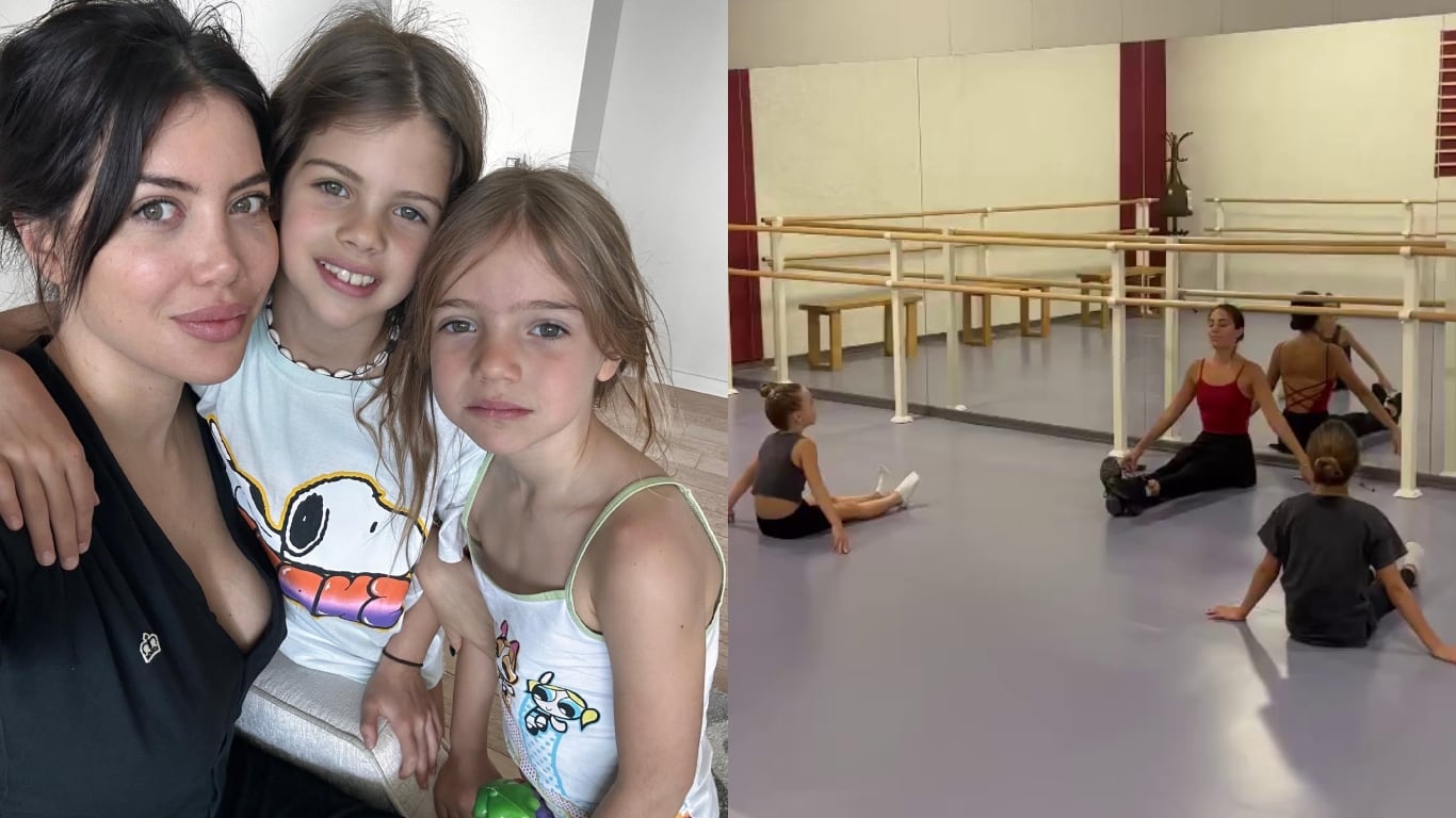 Wanda Nara enterneció a sus seguidores con un video de la primera clase de ballet de sus hijas en Turquía 