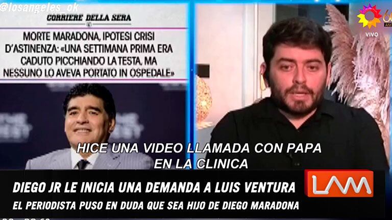 Diego Jr. habló de la muerte de Diego Maradona en la TV italiana: “Si hay culpables, que paguen; quiero la verdad”