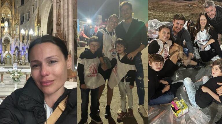 El encuentro de Pampita con Roberto García Moritán y sus hijos en la peregrinación a Luján