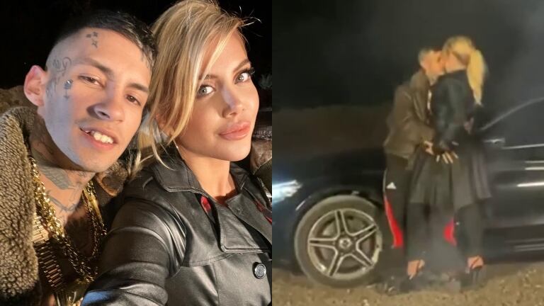 L-Gante compartió un video junto a Wanda Nara con una "manito indiscreta" y súper mimosos