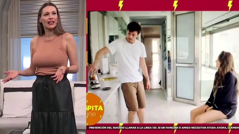 Pampita y las repercusiones que generó la imagen de su lujosa cafetera en el baño: "Es porque Rober se baña y se toma un café"