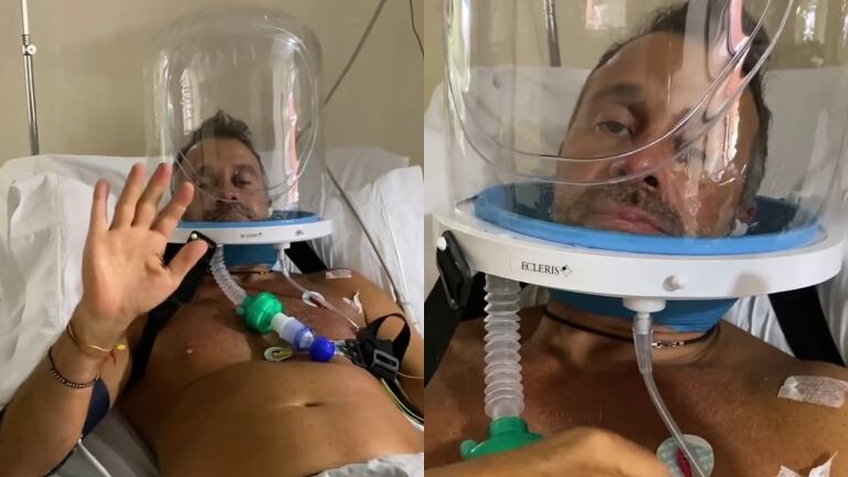 El video de Sergio Lapegüe desde el hospital con un casco "Helmet": "Voy a volver a respirar y ser el de antes"