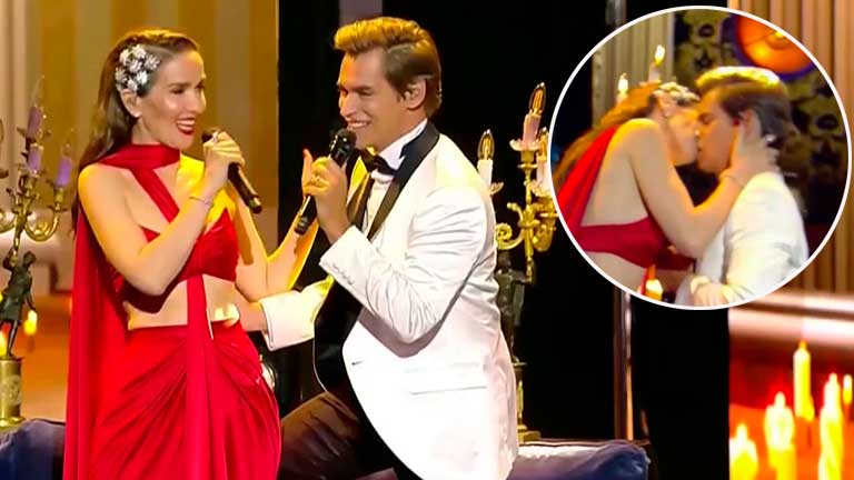 El apasionado beso de Natalia Oreiro y Carlos Baute en los Premios Platino 