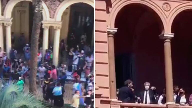 La Casa Rosada fue ocupada por fanáticos de Maradona que debieron ser desalojados