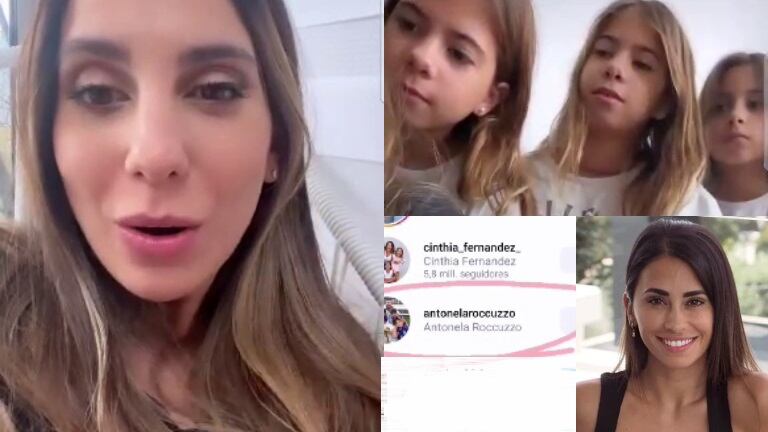 Cinthia Fernández compartió la reacción de sus hijas al ver el "me gusta" de Antonela Roccuzzo en las redes: "Me voy a morir"