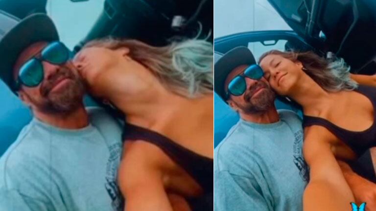 El video de Flor Vigna y Luciano Castro cómplices y mimosos en la playa