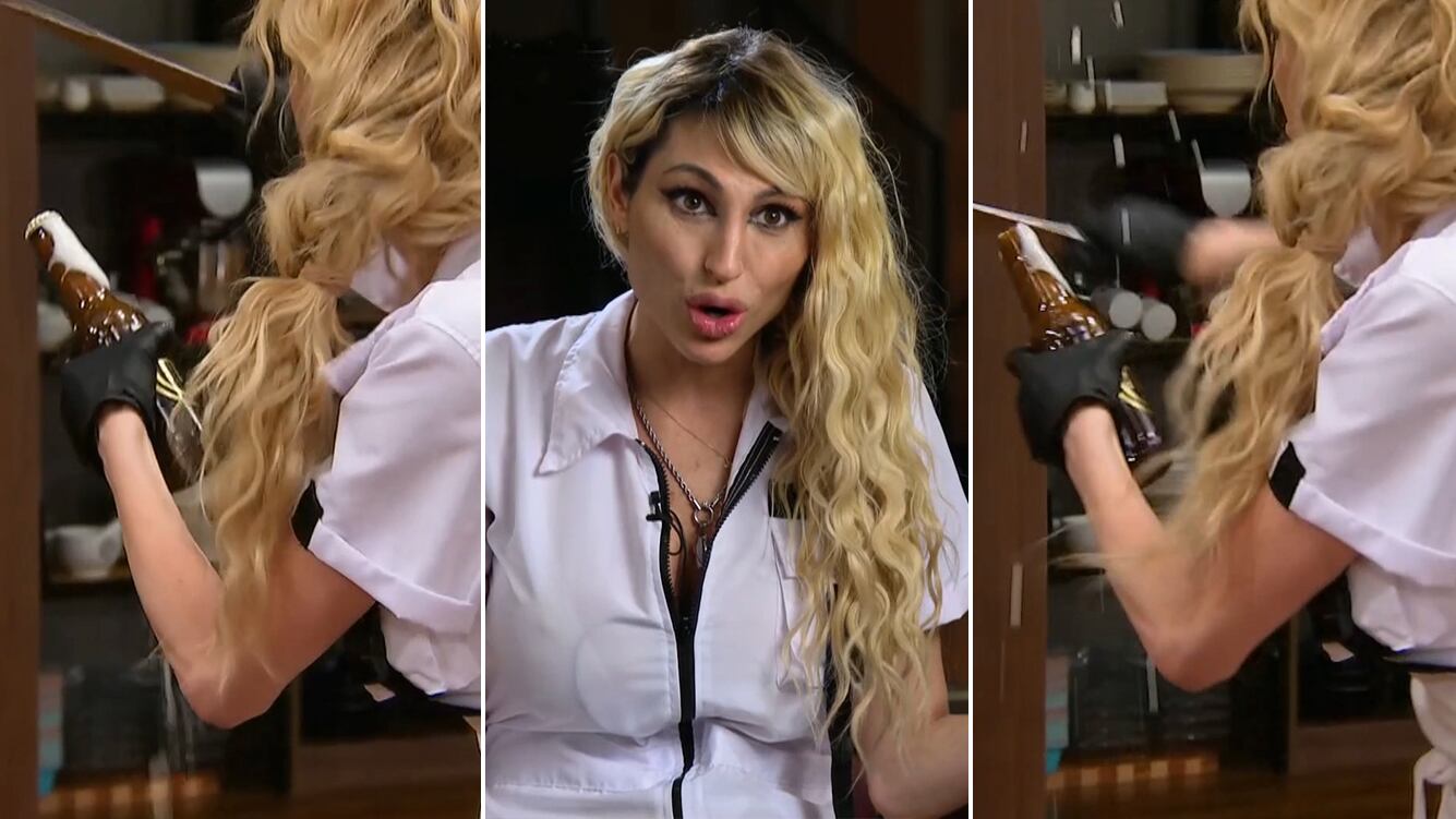 MasterChef Celebrity: Vicky Xipolitakis abrió una botella de cerveza con un cuchillo