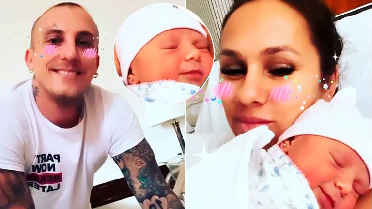 ¡Un amor! El Polaco mostró las primeras sonrisas de su hija recién nacida, Abril