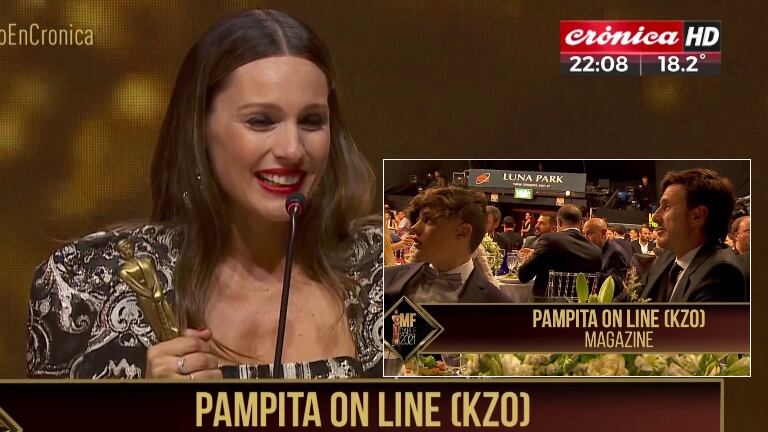 Pampita, emocionada, tras llevarse una estatuilla en los Martín Fierro de Cable: "Quiero agradecer a mis amores que me han hecho la mujer que soy"