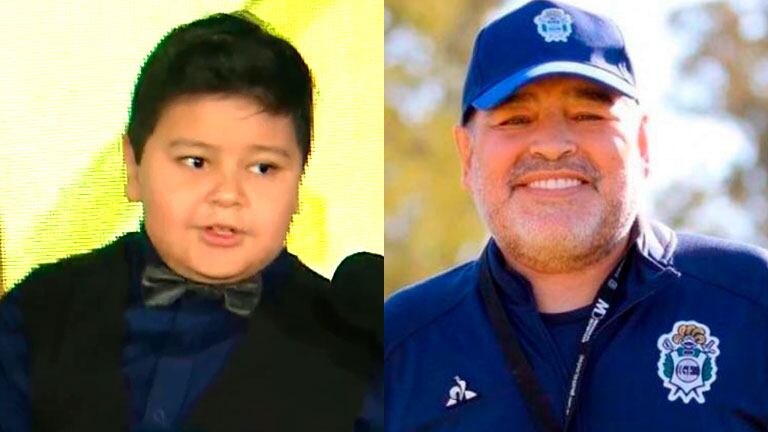 Dieguito Maradona fue a los Martín Fierro para ver el homenaje a su papá