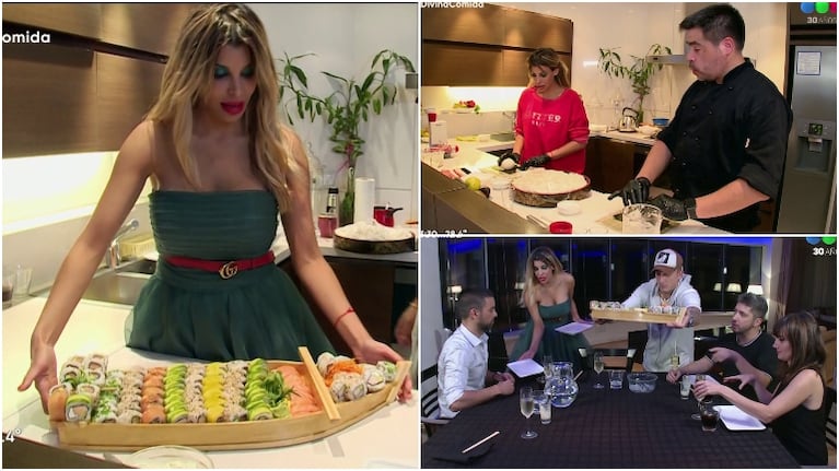 Charlotte Caniggia aprndió a hacer sushi para sorprender a sus compañeros en Divina Comida