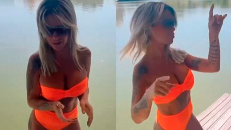 Flor Peña deslumbró en una bikini naranja flúor bailando como Moni Argento