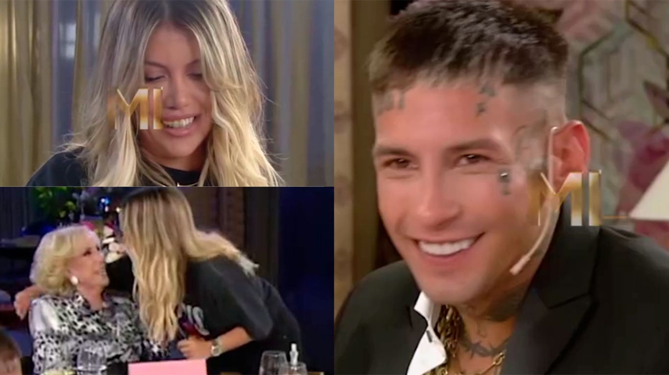 El video del encuentro de Wanda Nara con Mirtha Legrand en su mesaza con L-Gante de invitado 