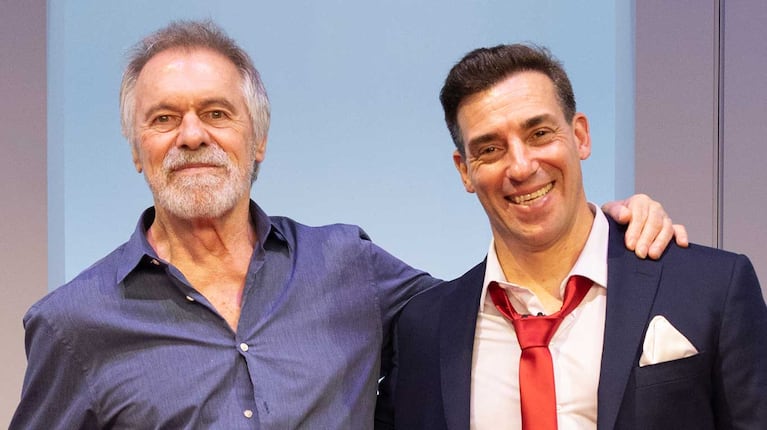 Miguel Ángel Solá y Maxi de la Cruz, íntimos antes del estreno de “Mi querido Presidente” en Buenos Aires