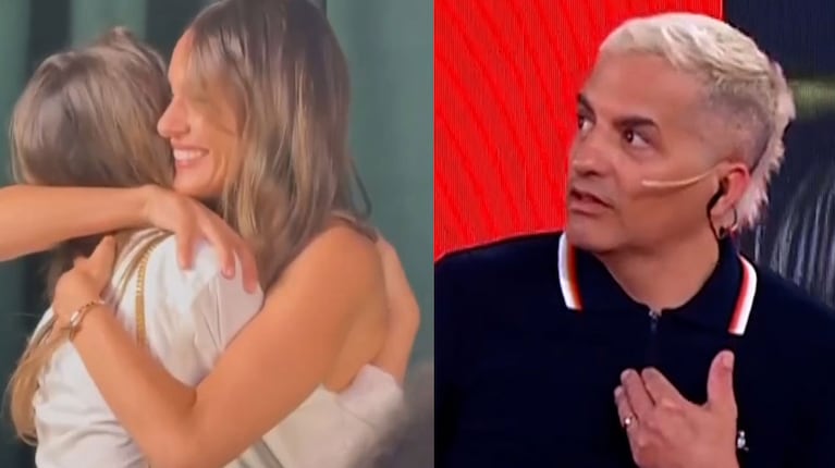 La tremenda reacción en vivo de Ángel de Brito al ver a Pampita a los abrazos con la China Suárez: el video