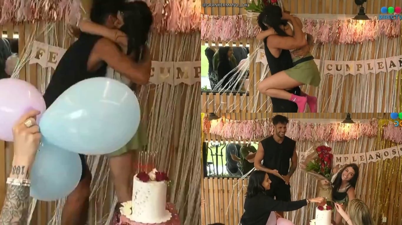 Joel le regaló a Rosina un ramo de rosas en su cumpleaños y la besó en frente de todos en Gran Hermano 2023