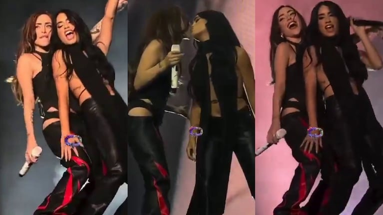 Lali Espósito apareció en el show de Nicki Nicole y sorprendieron a los fans con un beso en el escenario