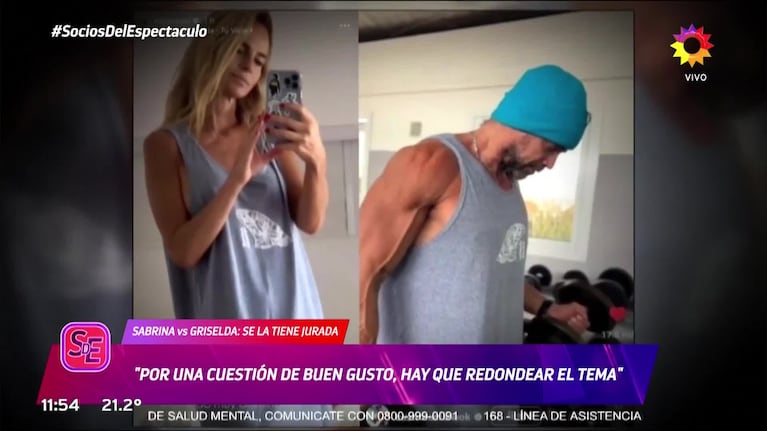 Sabrina Rojas y la musculosa de Luciano Castro