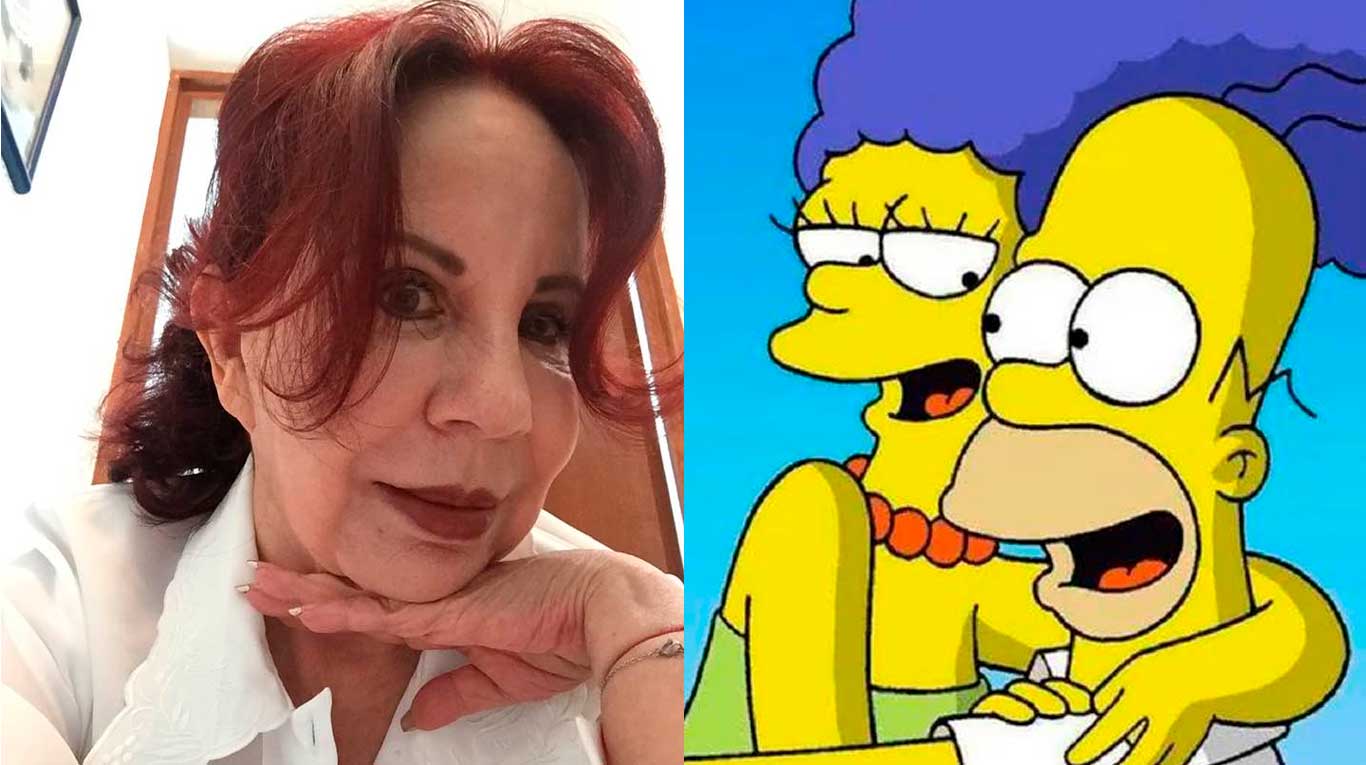 Nancy MacKenzie haciendo la voz de Marge Simpson