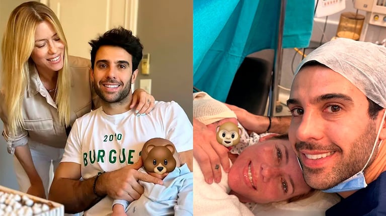 Manu Urcera y Nicole Neumann celebraron el primer mes de su hijo Cruz: la foto