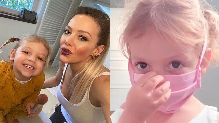 El tierno video de Emma, la hija de Evangelina Anderson, que muestra su problema con los barbijos