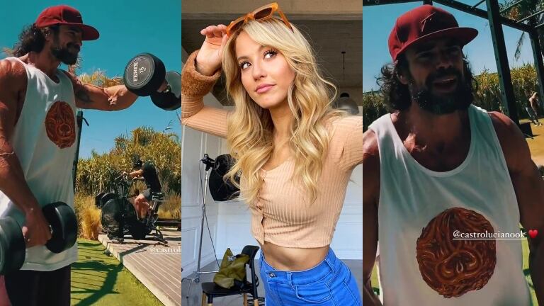 Flor Vigna y el video de Luciano Castro en plena rutina de ejercicios