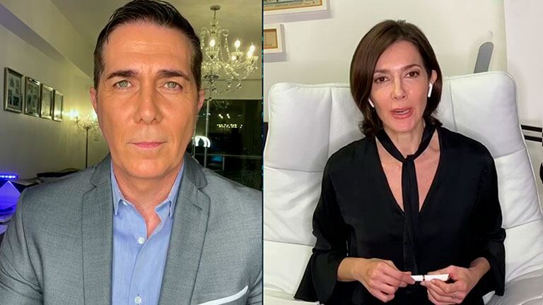 Rodolfo Barili y Cristina Pérez condujeron el noticiero desde sus casas