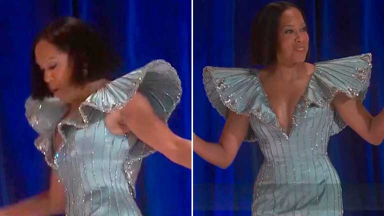 El blooper en vivo de Regina King en los Premios Oscar 2021