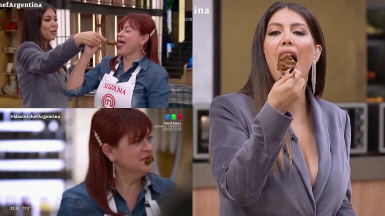 Wanda Nara probó el dulce de leche y le manchó la cara a una participante de MasterChef