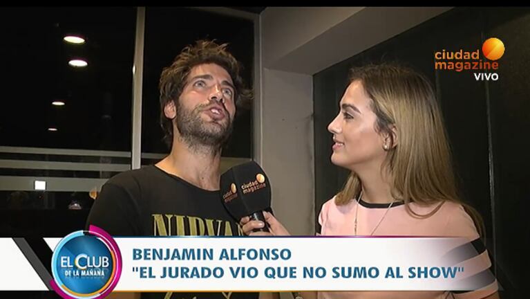 Benjamín Alfonso: "El jurado vio que no sumo al show" 