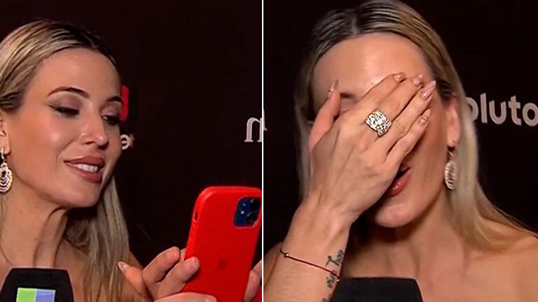 ¡Le dio pudor! Tremenda reacción de Jésica Cirio al ver las fotos del percance con su look escotado en los Martín Fierro