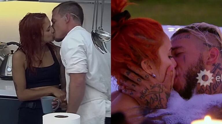 El beso de Santiago del Azar con Melody Luz tras mostrarse a puro mimo con Alex Caniggia en El Hotel de los Famosos