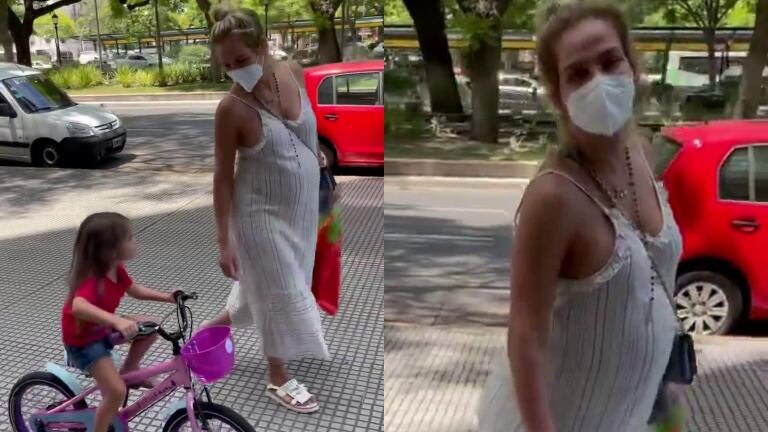 Eliana Guercio lució su pancita, embarazada de ocho meses, en Buenos Aires