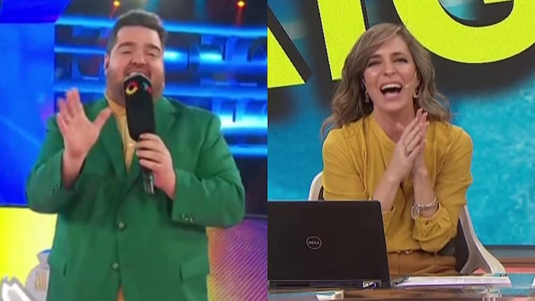 Divertida frase de Darío Barassi a Sandra Borghi en vivo antes del estreno de Ahora Caigo