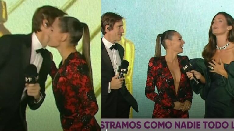 Pampita tuvo un tenso momento con Iván de Pineda en la alfombra roja de los Martín Fierro: "Se odian"