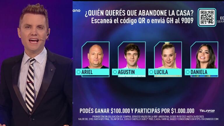 Ariel, Agustín, La Tora y Daniela son los nominados de esta semana en Gran Hermano