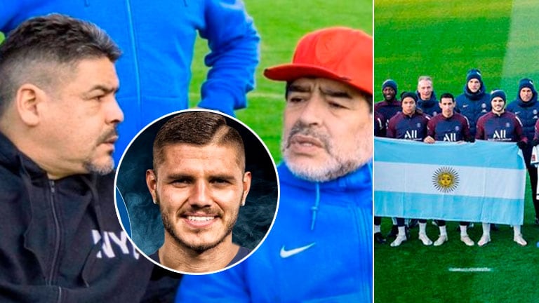 Hugo Maradona arremetió contra Mauro Icardi tras su llamativo gesto en el homenaje del PSG a Diego: Se reía