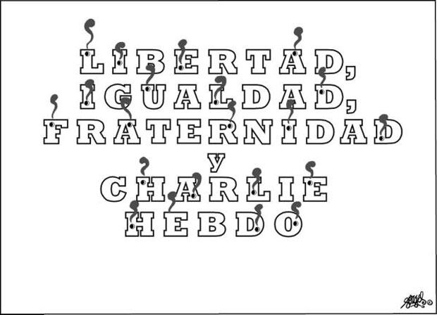 Humoristas gráficos de todo el mundo se solidarizaron tras el atentado terrorista contra el periódico francés Charlie Hebdo. 