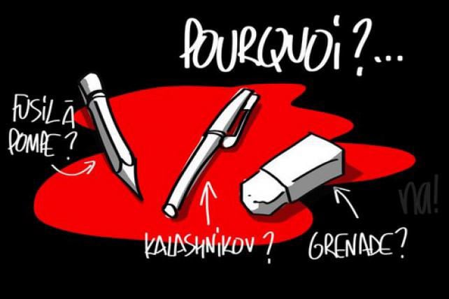 Humoristas gráficos de todo el mundo se solidarizaron tras el atentado terrorista contra el periódico francés Charlie Hebdo. 