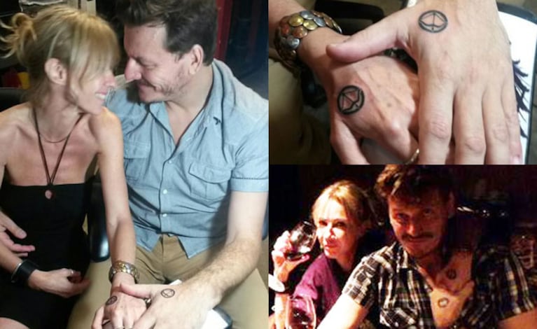 Inés Estévez y Javier Malosetti, a full: se hicieron un romántico tatuaje (Fotos: Twitter).