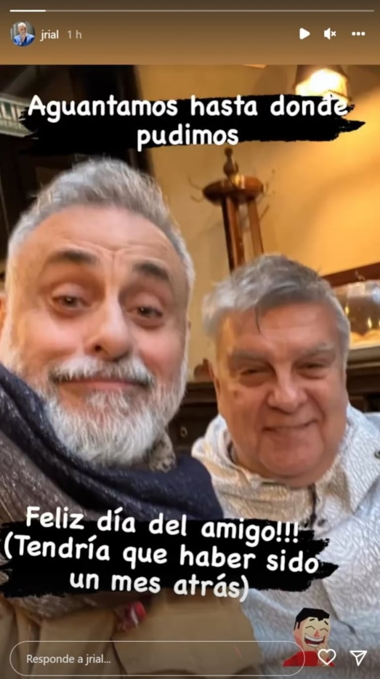 Insólito mensaje de Jorge Rial a Luis Ventura por el Día del Amigo tras sus explosivos cruces