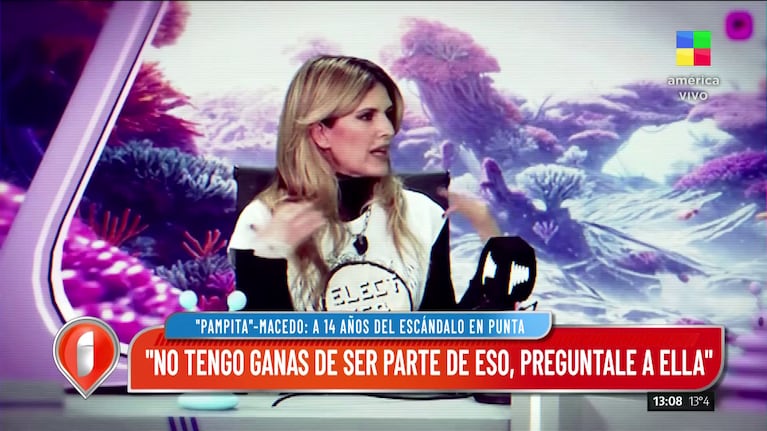 Isabel Macedo en el streaming de Moria Casán.