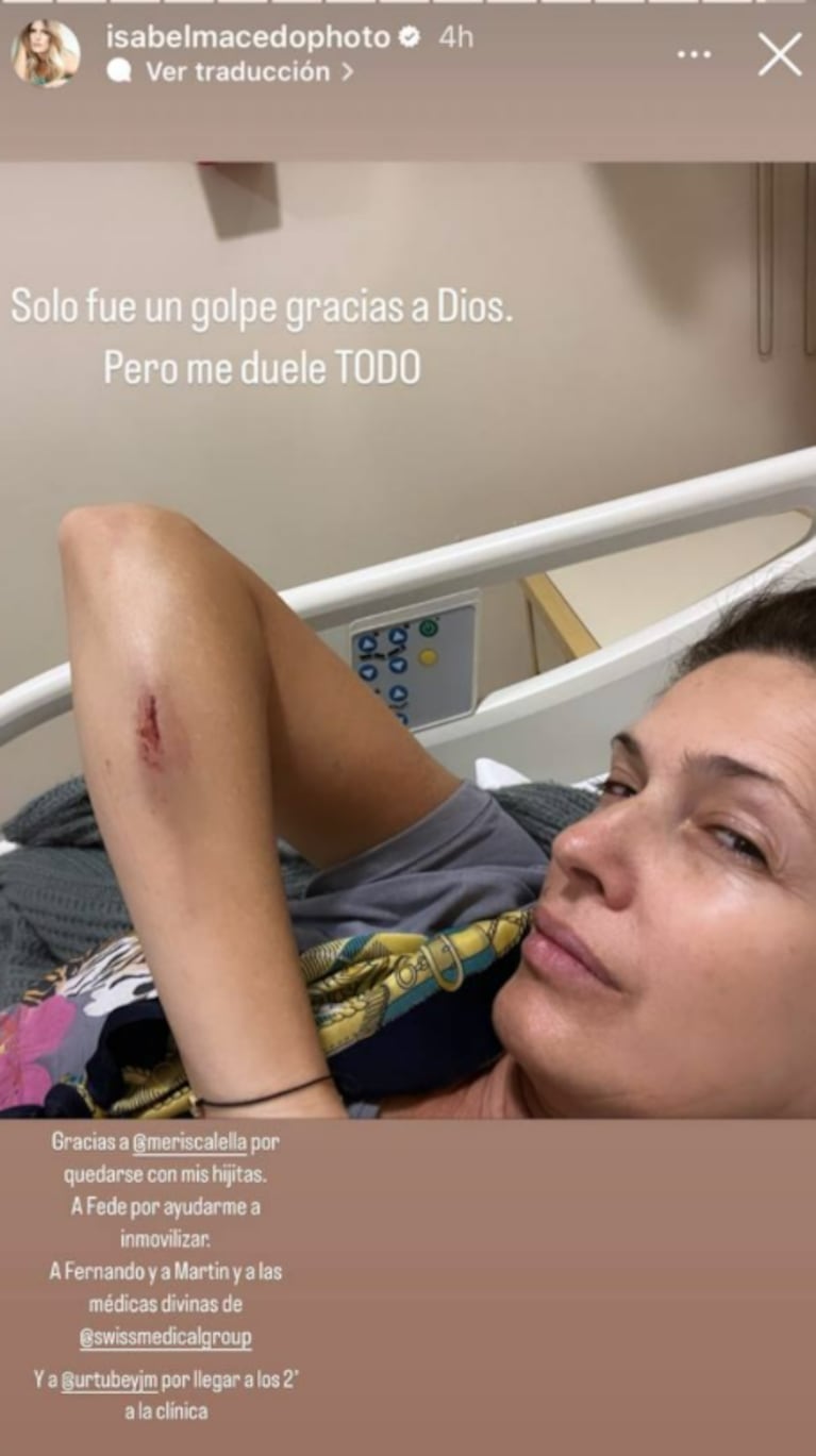 Isabel Macedo se accidentó y terminó en el hospital: "Fue un susto inmenso"