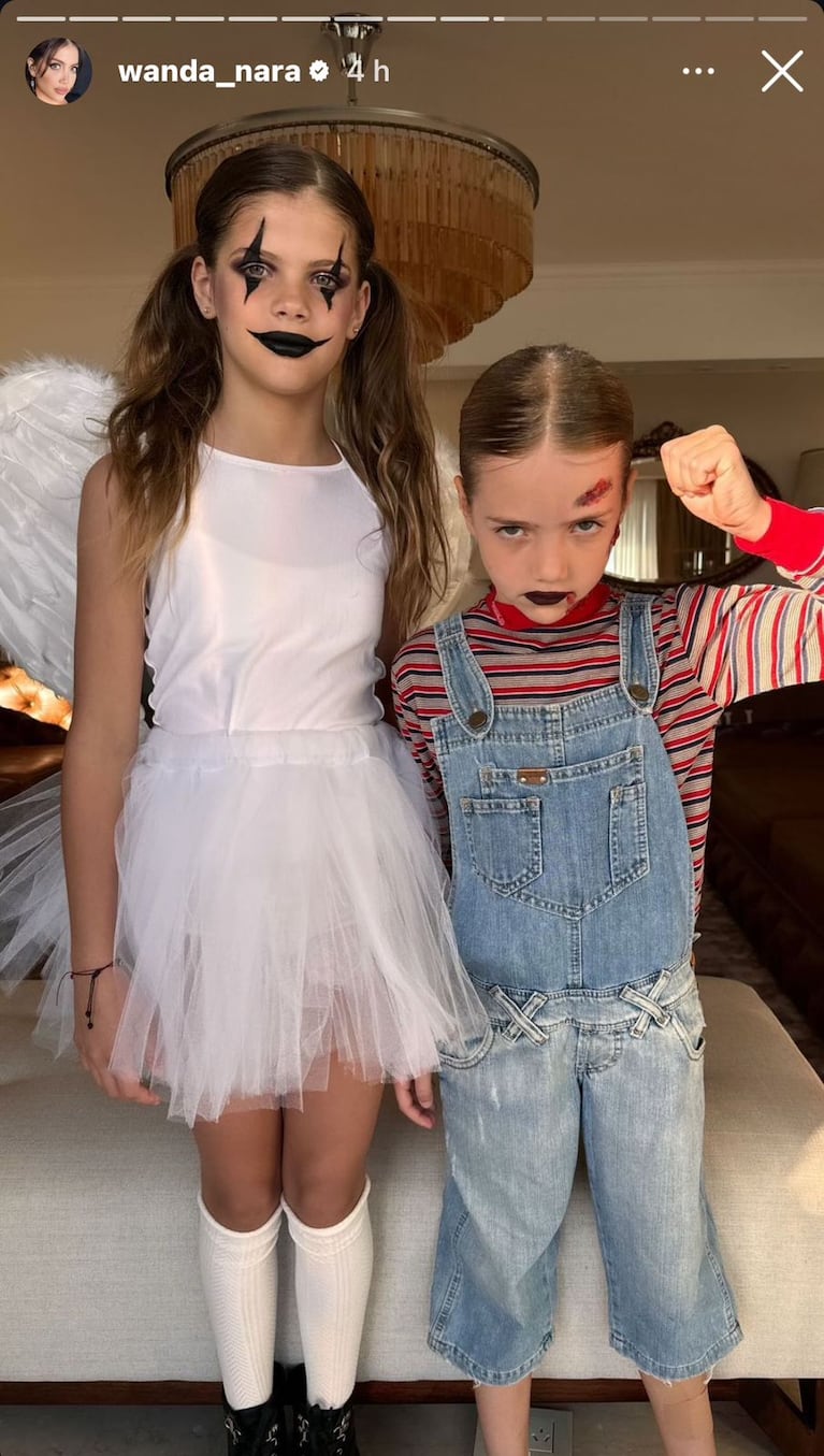 Isabella y Francesca Icardi, disfrazadas para Halloween.