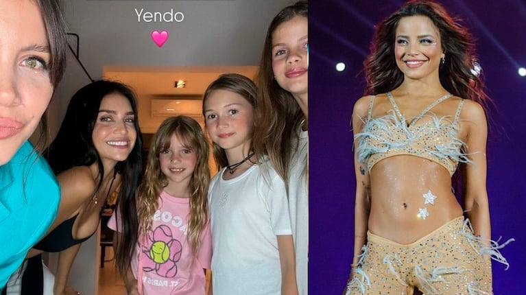 Isabella y Francesca Icardi fueron con su prima Malaika al show de Emilia Merne.