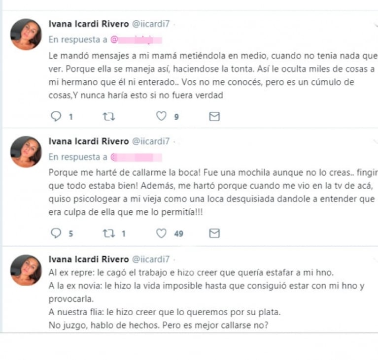 Ivana Icardi volvió a arremeter durísimo contra Wanda Nara y explicó por qué decidió enfrentarla públicamente