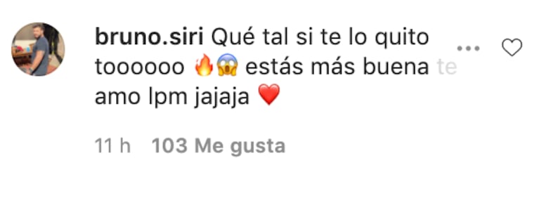 Ivana Nadal le dedicó a Bruno Siri un video bailando y él le respondió re picante: "¿Qué tal si te lo quito todo?"